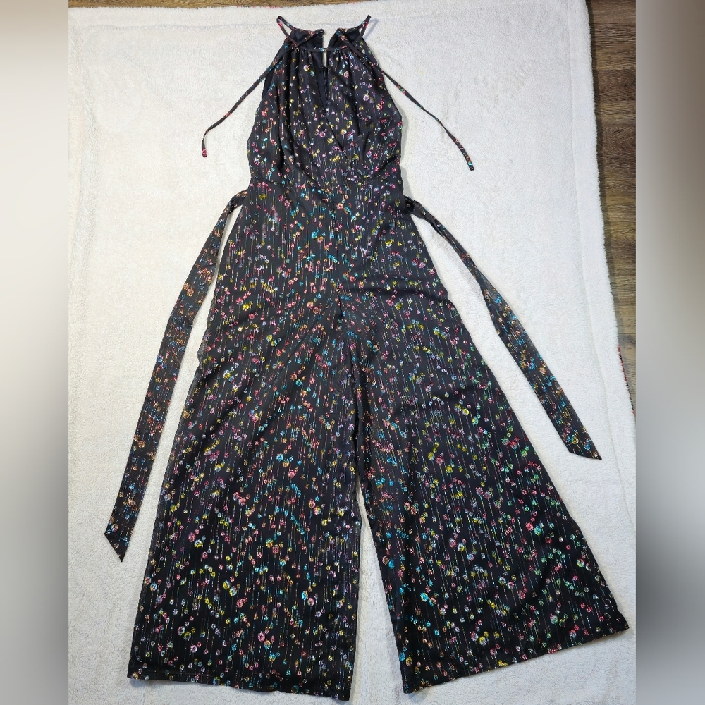 Eva Franco Anthropologie Black With Colorful Dots Jumpsuit - Picture 6 of 9